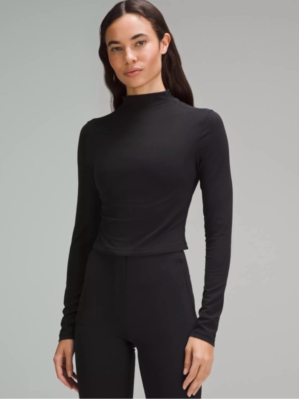 Lululemon All Aligned Mock Neck Performance Top Black Size M